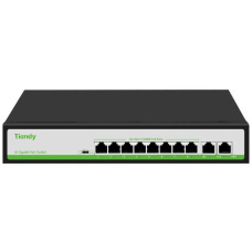 Tiandy Комутатор TC-P3S010 Spec: H/0820/AT/90, 8х10/100Mbps PoE Ports + 2х100/1000Mbps RJ45 Uplink Ports (TC-P3S010_H)