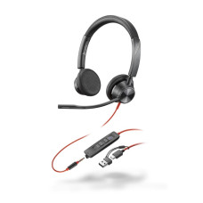 Poly Гарнітура комп'ютерна стерео On-ear Blackwire 3325-M, USB-A, USB-C, всеспрямований, Microsoft Teams, чорний (8X222AA)
