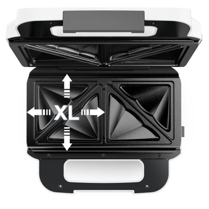 Tefal multi-maker Snack XL 850W, teflon, 3 plates, device body-plastic, white-black (SW701110)