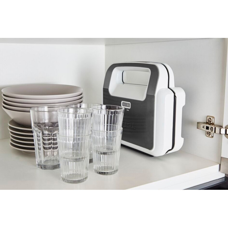 Tefal multi-maker Snack XL 850W, teflon, 3 plates, device body-plastic, white-black (SW701110)