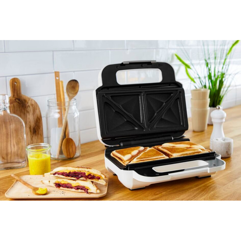 Tefal multi-maker Snack XL 850W, teflon, 3 plates, device body-plastic, white-black (SW701110)