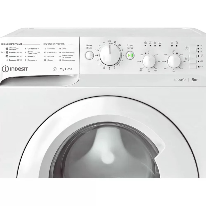 Indesit WM front load, 5kg, 1000, A++, 43cm, white (OMTWSC51052WUA)