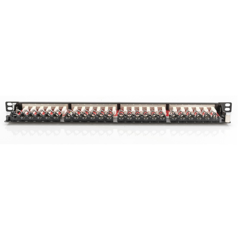 Digitus Патч-панель 19' 0,5U STP Cat.6а 24 порти, зібрана, RAL 9005 (DN-91624S-SL-EA)