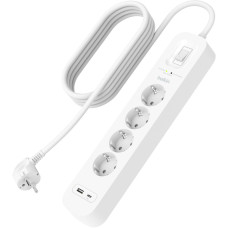 Belkin Power strip with surge protector 4xType F, 3x1.5mm2, 16А, USB-A/USB-C 18W, 2m, white (SRB001VF2M-V2)