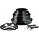Tefal Ingenio Easy Cook & Clean cookware set, 10 pieces, aluminum, stainless steel, bakelite, black (L1539053)