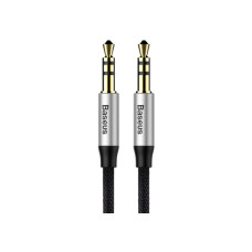 Кабель мультимедійний 3.5mm M to 3.5mm M 1.0m silver-black Baseus (CAM30-BS1)