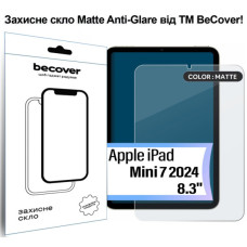 Стекло защитное BeCover Matte Anti-Glare Apple iPad Mini 7 2024 (713703)