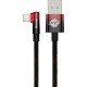 Дата кабель USB 2.0 AM to Lightning 2.0m 2.4A 90° corner black/red Baseus (CAVP000120)