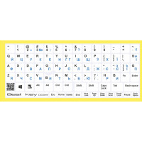 Наклейка на клавиатуру BestKey непрозрачная белая основа, 76, синий (BKU13WHI_BLU)