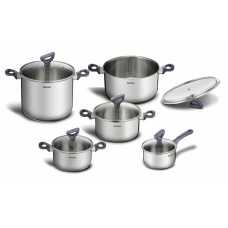 Tefal Tefal Daily Cook Cookware Set, 10 pieces, stainless steel, bakelite, glass (G712SA55)