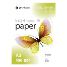 Фотобумага PrintPro A3 (PME190-100) CW 190g/m, matte (PME190100A3_OEM)