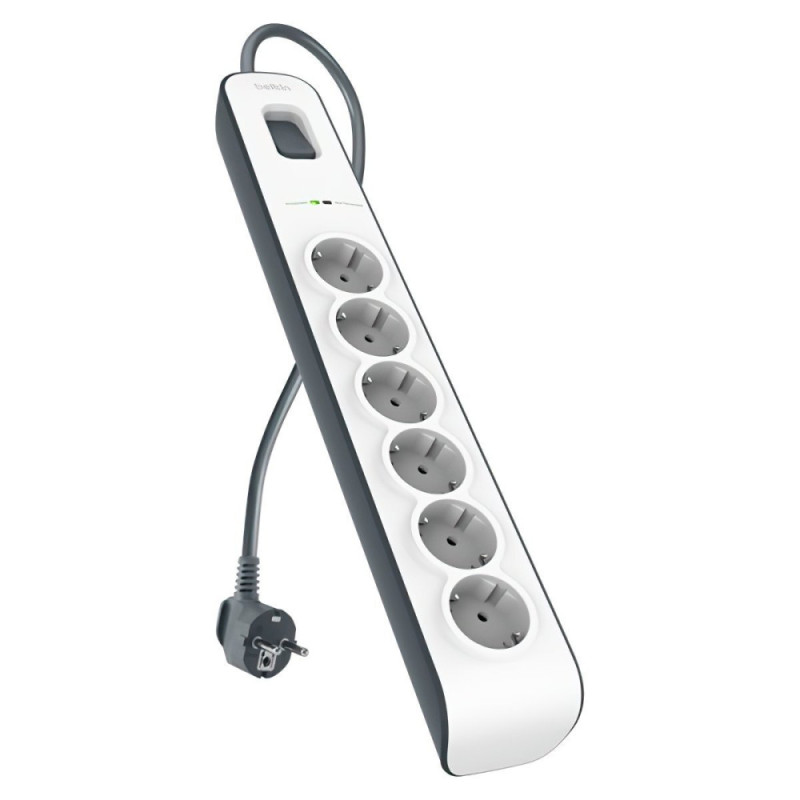 Belkin Extender-protector surge 6xType F, 3x1.5mm2, 16А, 2m, white (BSV603VF2M-V2)