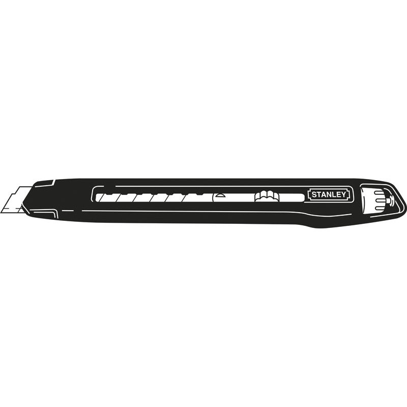 Stanley Нож Interlock, сегментированное лезвие 9мм, корпус металлический, 135мм (0-10-095)