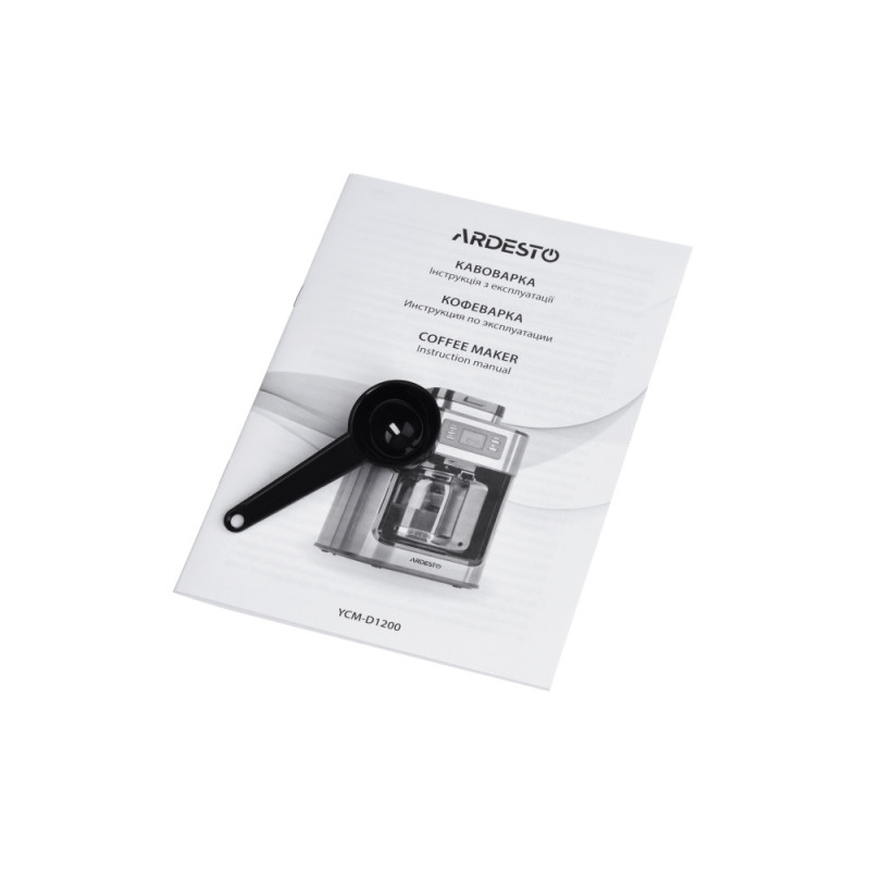 ARDESTO Coffe maker drip Steel Collection YCM-D1200, 1.2L, ground+beans, display, silver-black