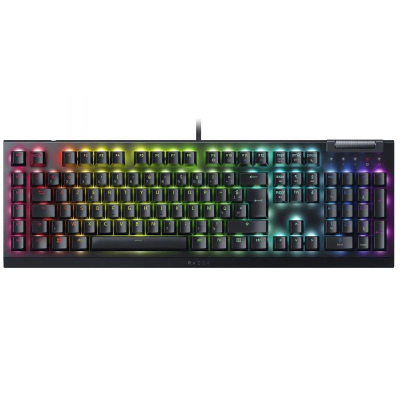 Razer Клавиатура механическая BlackWidow V4 X 110key, Green Switch, USB-A, EN/RU, RGB, чёрный (RZ03-04700800-R3R1)
