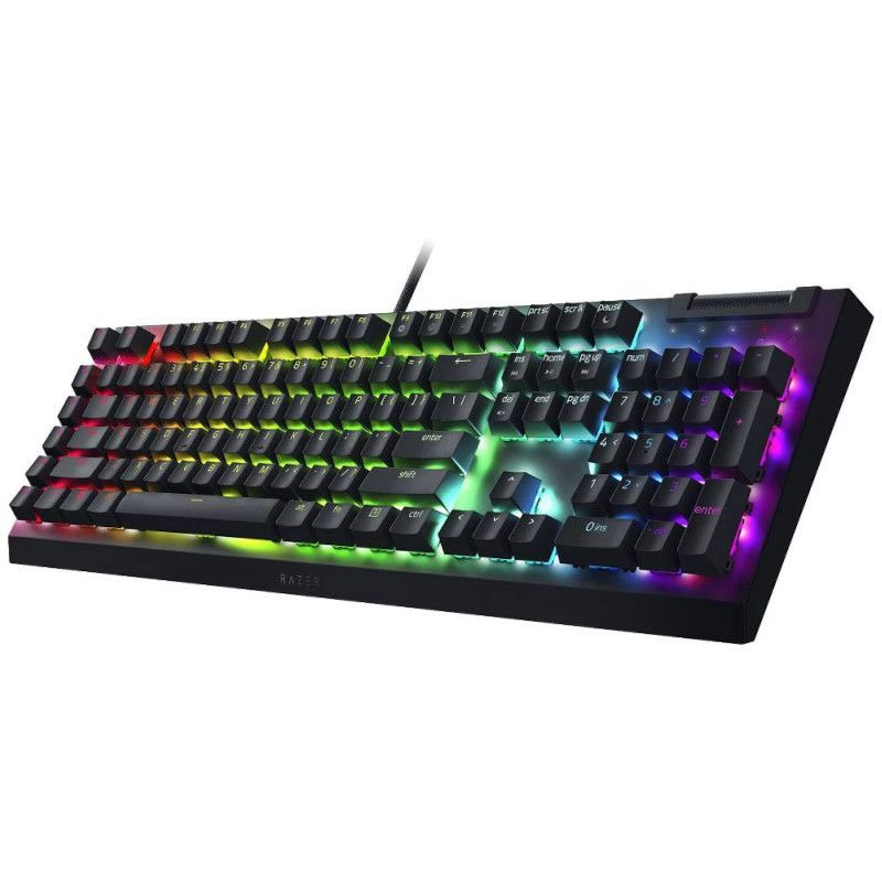 Razer Клавиатура механическая BlackWidow V4 X 110key, Green Switch, USB-A, EN/RU, RGB, чёрный (RZ03-04700800-R3R1)