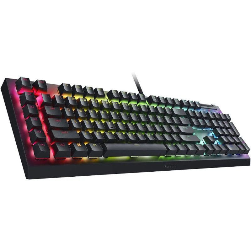 Razer Клавиатура механическая BlackWidow V4 X 110key, Green Switch, USB-A, EN/RU, RGB, чёрный (RZ03-04700800-R3R1)