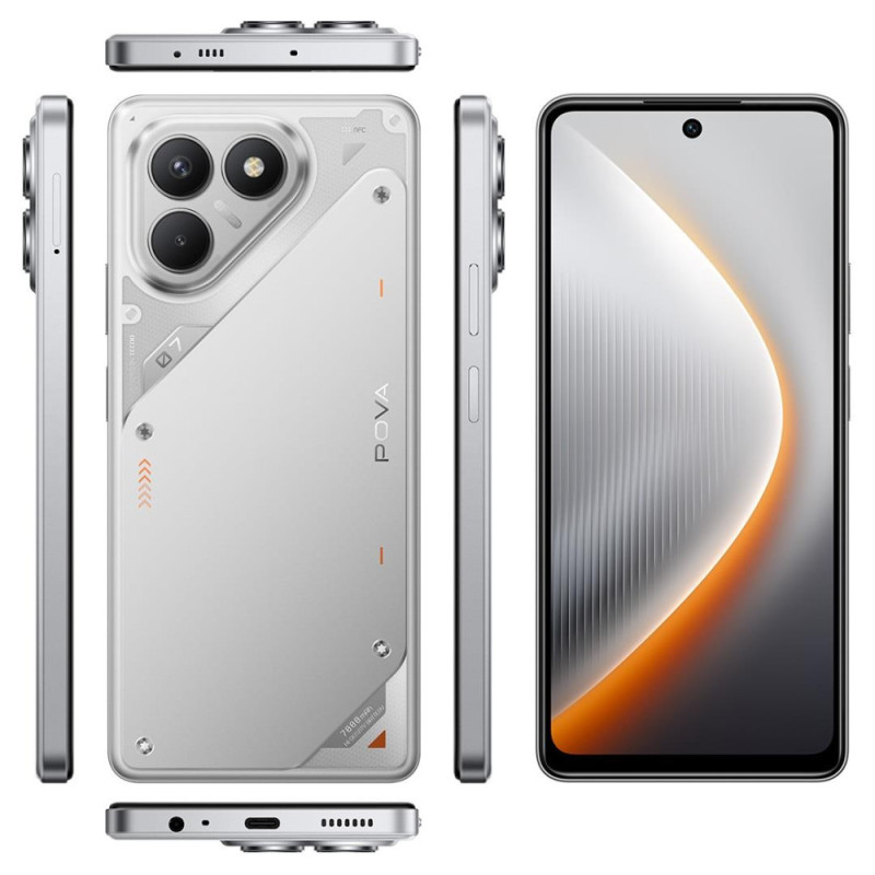 TECNO Smartphone POVA 7 Neo (LJ6) 6.78  8/128GB, 2SIM, 7000mAh, Magic Silver (4894947086809)