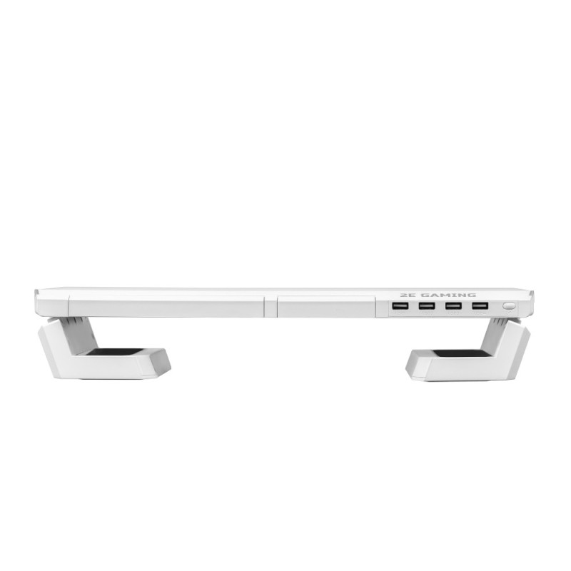 2E Gaming Подставка для монитора CPG-007, 550x205x7мм, phone holder/storage drawer, 4xUSB-A, RGB, белый (2E-CPG-007-WT)
