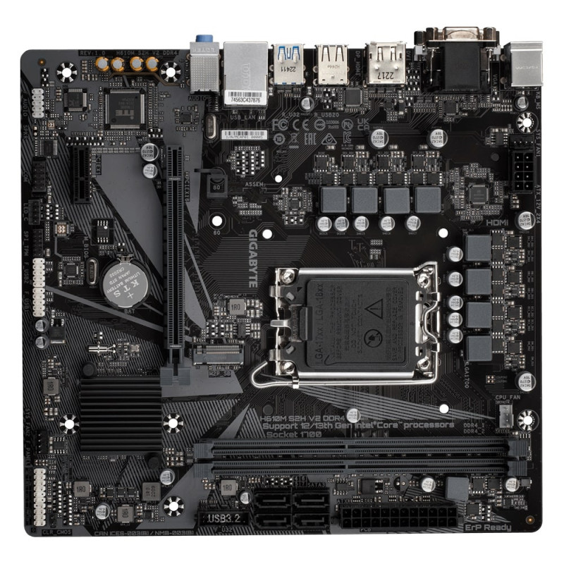 Gigabyte Материнская плата H610M S2H V2 s1700 H610 2xDDR5 M.2 HDMI D-Sub DP mATX (H610M_S2H_V2)