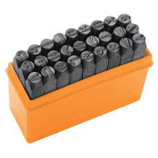 Tolsen stamping letters, set of 27 pcs, Latin letters, 3x57 mm, HRC 48-52 (25101)