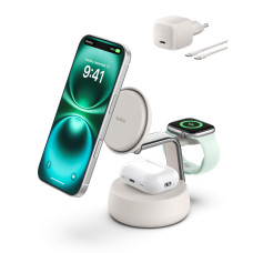 Belkin Зарядний пристрій бездротовий Belkin UltraCharge Pro 3-in-1 Magnetic Charging Dock 25Вт, Charcoal (WIZ040KQSD)