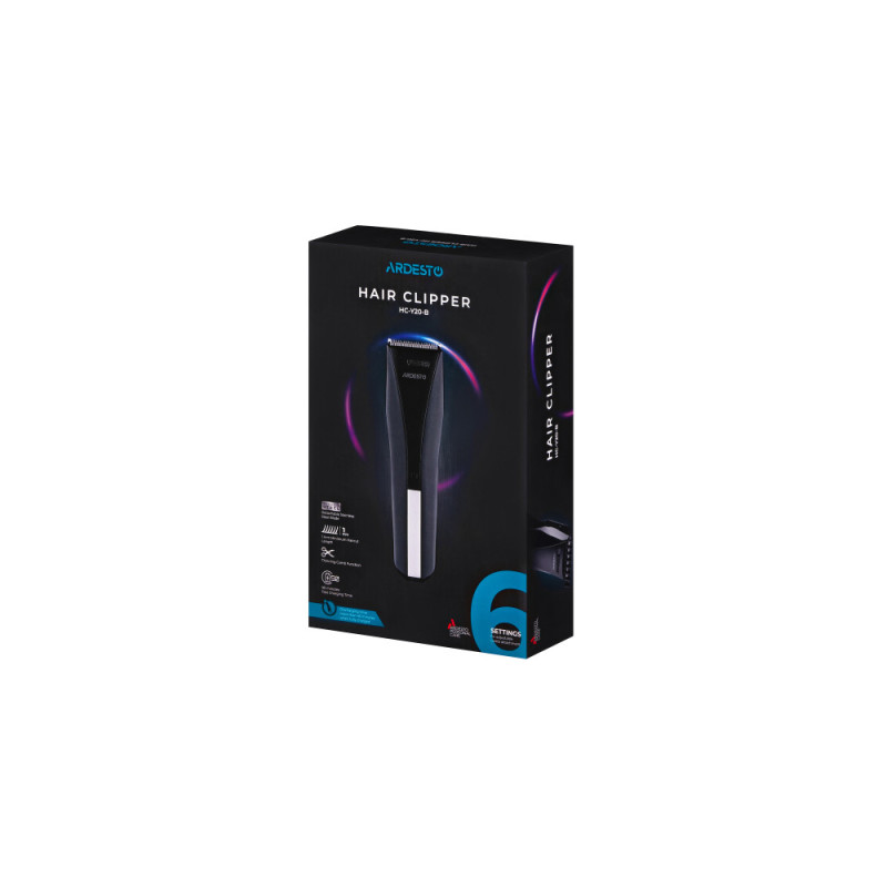 ARDESTO Машинка для стрижки HC-Y20-B, сеть+акум., насадок-2, сталь, черный