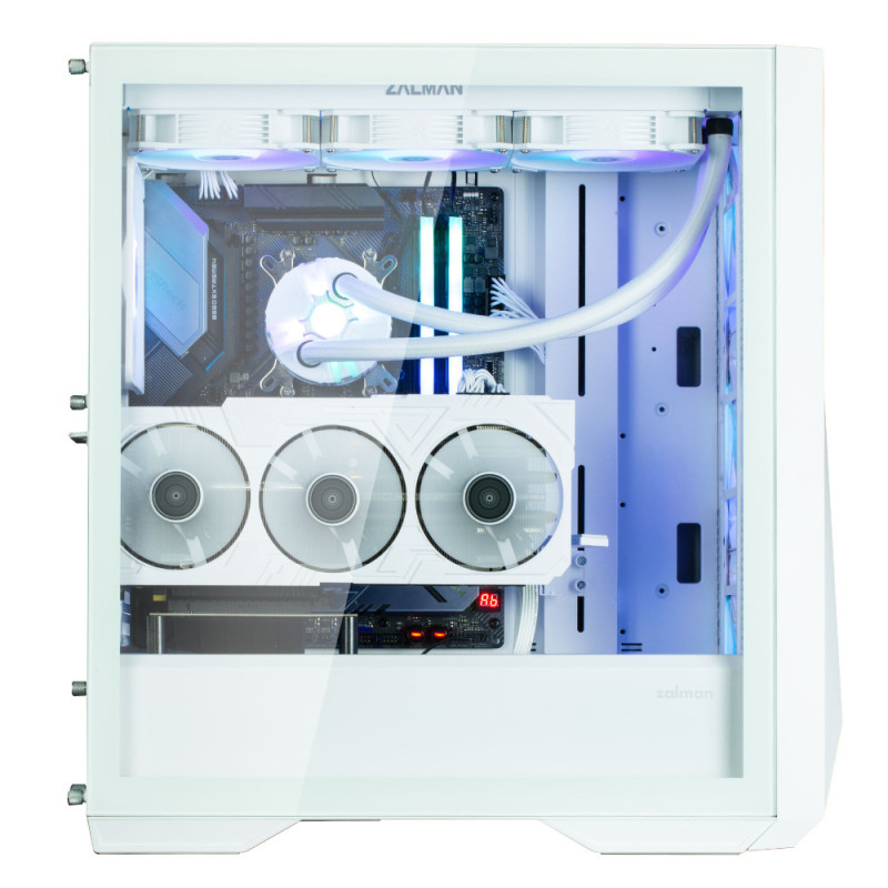 Zalman PC case Z9 Iceberg MS without PSU 2xUSB3.0, 2xUSB2.0 1xUSB 3.1 Gen2 Type-C 4x140mm ARGB VGA 390mm LCS ready TG Side Panel EATX white (Z9ICEBERGMSWHITE)