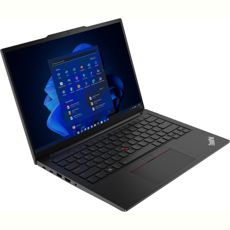Ноутбук Lenovo ThinkPad E14 Gen 6 (21M70013RA); 14" WUXGA (1920x1200) IPS LED матовый , Intel Core Ultra 7 155H (1.4 - 4.8 ГГц) , RAM 32 ГБ (Max 64 ГБ) , SSD 1 ТБ , Intel Arc Graphics , без ОП , LAN , Wi-Fi , BT , веб-камера , Windows 11 Pro , MIL-STD 810H , TPM , металл , 1.44 кг , черный , подсветка клавиатуры , сканер отпечатков пальцев