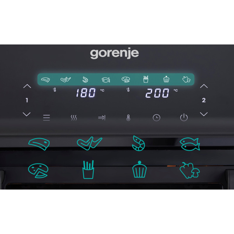 Gorenje air fryer 2700W, bowl-9L, touch control, 8 auto programs, plastic, black (AF2700BP)