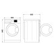 Whirlpool WM front load, 10kg, 1400, A+++, 60cm, display, steam, invertor, black door, white (FFB10469BVUA)