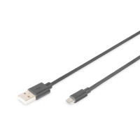 Digitus Кабель USB 2.0 (AM/microB) 0.9m, black (AK-300110-010-S)