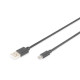 Digitus USB 2.0 (AM/microB) 0.9m, black (AK-300110-010-S)