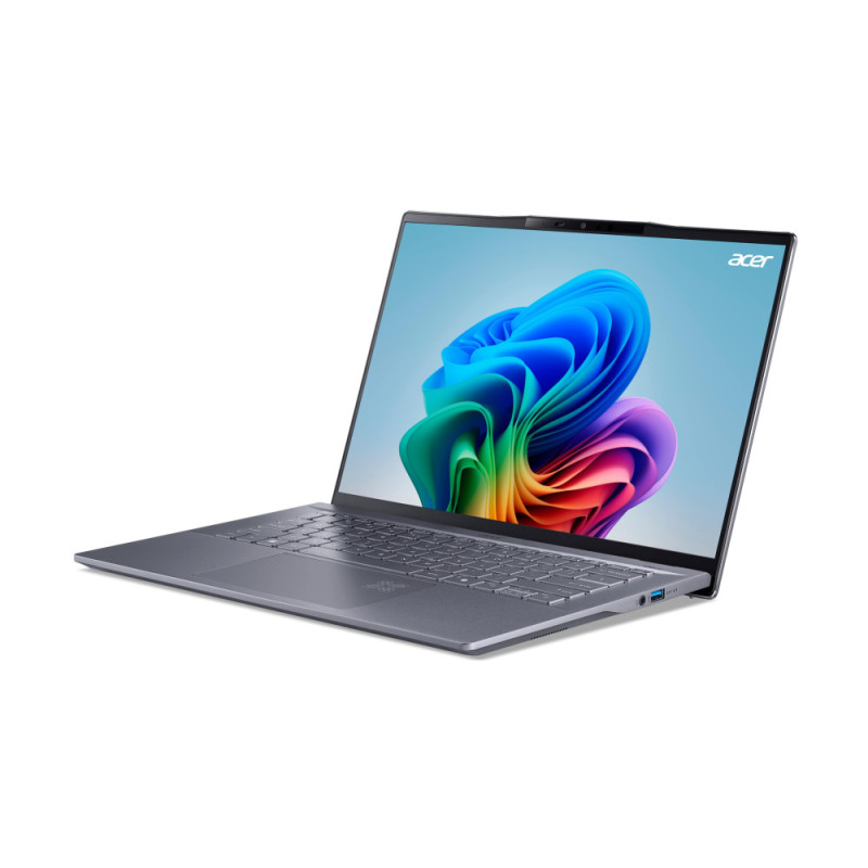 Acer Ноутбук Swift 14 AI SF14-11 14.5" WQXGA IPS, Quallcomm X1P-64-100, 16GB, F1TB, UMA, Win11, сірий (NX.KZXEU.001)