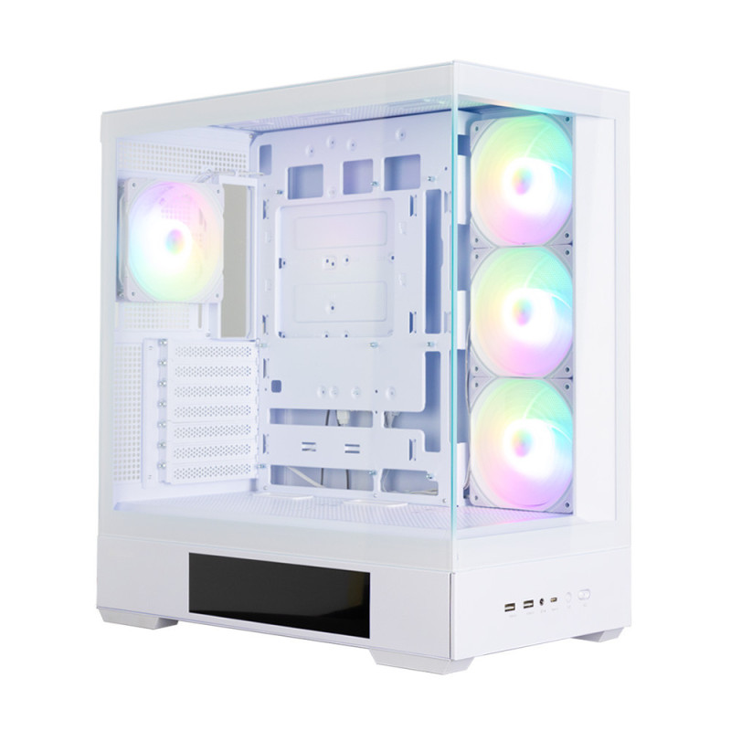 Zalman Корпус  P40 DS без БП, 2xUSB3.0, 1x Type C, 3x120мм ARGB Reverse, 1x120мм ARGB, VGA 420мм, LCS ready, TG Side/Front Panel, Display, ATX, белый (P40DSWHITE)