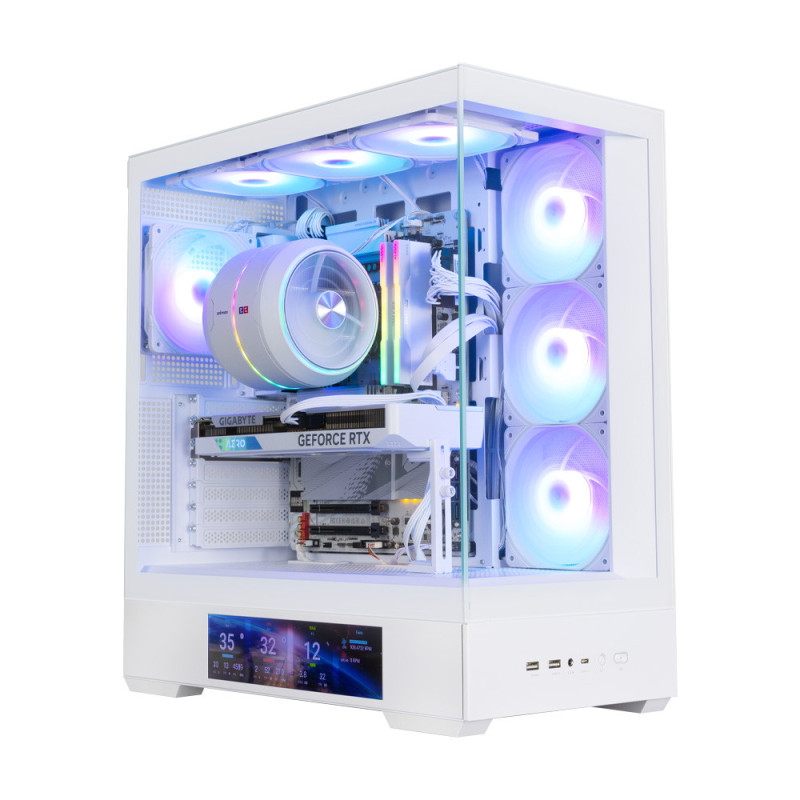 Zalman Корпус  P40 DS без БП, 2xUSB3.0, 1x Type C, 3x120мм ARGB Reverse, 1x120мм ARGB, VGA 420мм, LCS ready, TG Side/Front Panel, Display, ATX, белый (P40DSWHITE)
