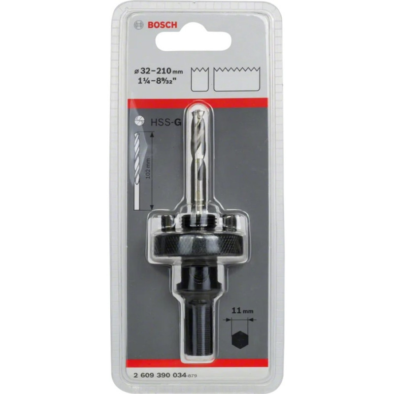 Bosch Перехідник для коронок Bosch Professional шестигранний 5/8"-18UNF 32-210мм (2.609.390.034)