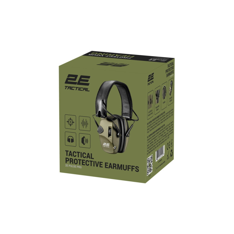 2E Tactical Tactical protective earmuffs Pulse Pro Army Green NRR 22 dB, active (2E-TPE026ARGN)