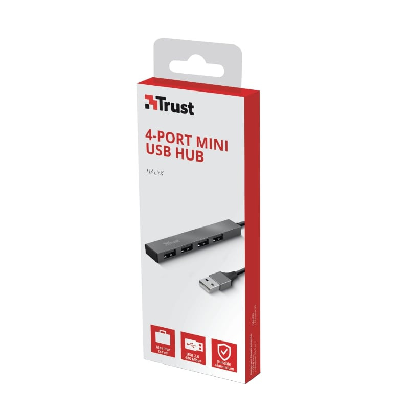 Trust Halyx Aluminium 4-Port Mini USB Hub (23786_TRUST)