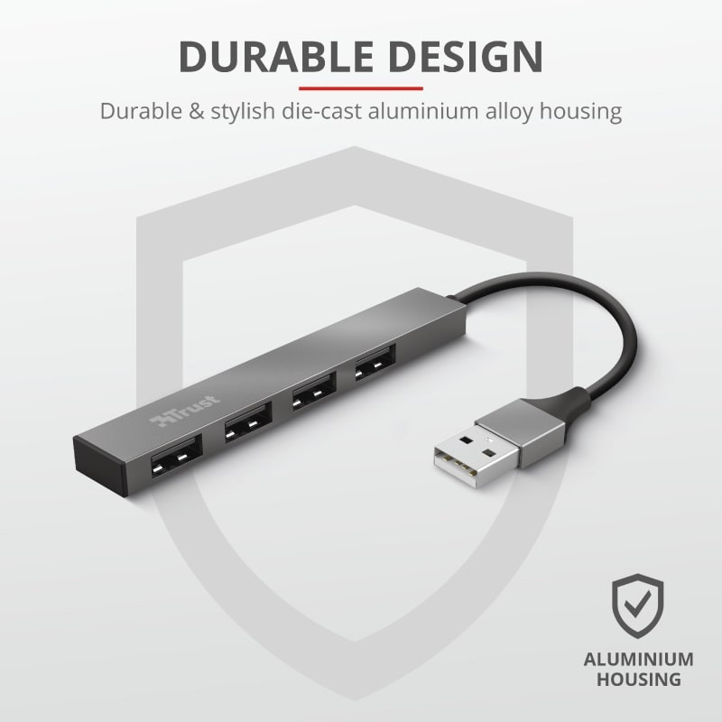 Trust Halyx Aluminium 4-Port Mini USB Hub (23786_TRUST)
