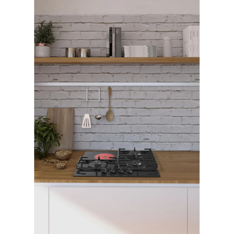 Gorenje Варочная поверхность комбинированная (3 газ + 1 стеклокерам.), 60см, чугун, черный (GCE681BSC)