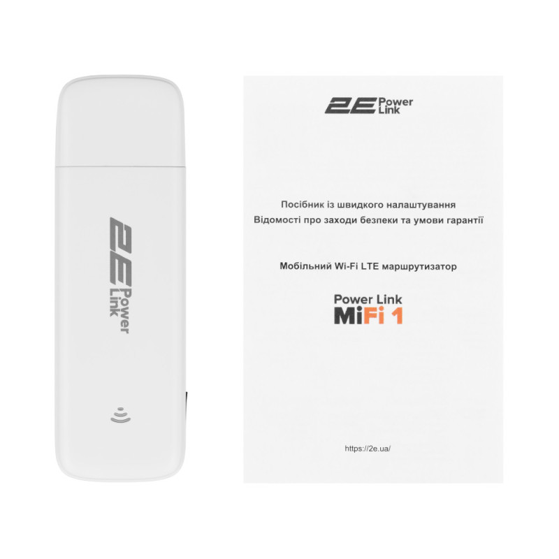 2E Мобильный маршрутизатор  PowerLink (MiFi-1 2024) LTE, Wi-Fi4, 1xUSB, 1xCRC9 белый (694743655322)