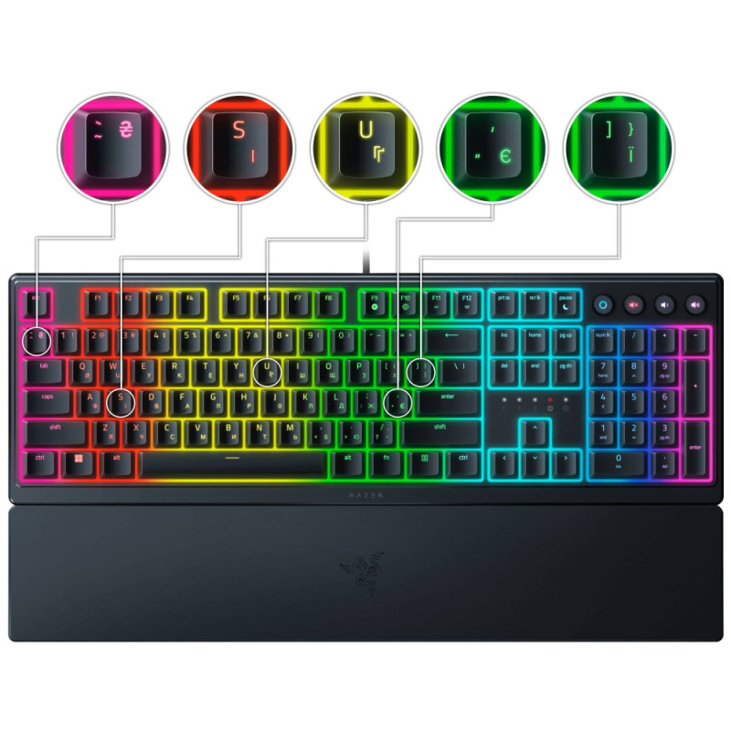 Razer Keyboard mechanical Ornata V3 104key, Mecha-Membrane Switch, USB-A, EN/UK, RGB, black (RZ03-04462100-R371)
