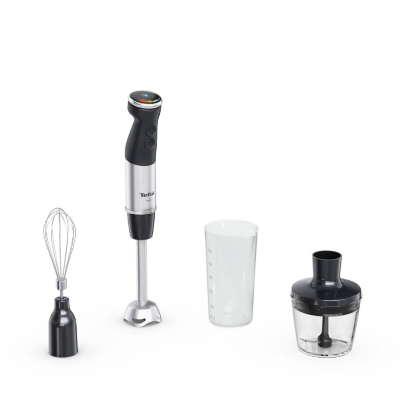 Tefal submersible blender Quickchef+ 1000W, 3in1, bowl-800ml, chopper-500ml, silver-black (HB673830)