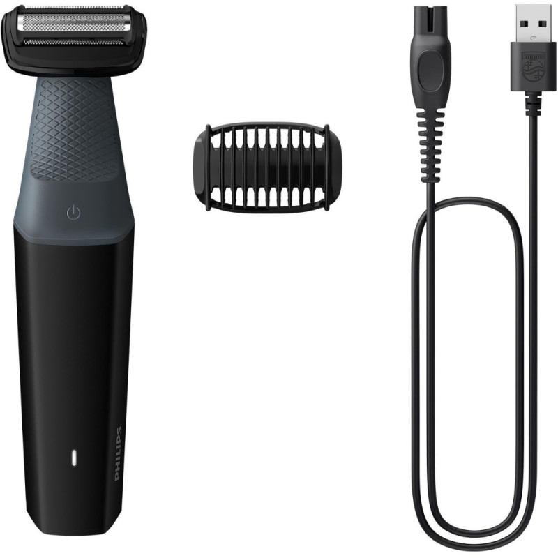 Philips Триммер Series 3001 для тела и интимных зон, акум., насадок-1, сталь, черный (BG3017/01)