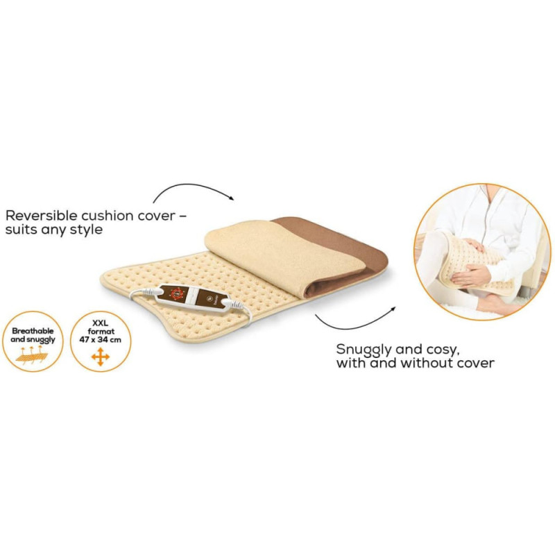 Beurer electric heater, 34х47sm, 100W, 6 modes, microfiber, broun (HK_115)