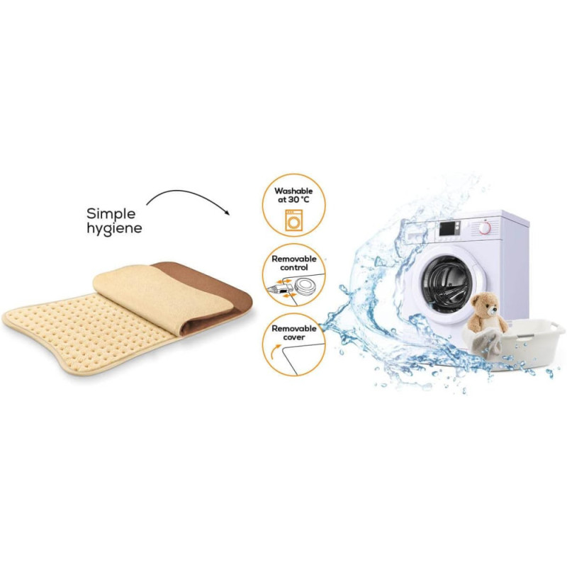Beurer electric heater, 34х47sm, 100W, 6 modes, microfiber, broun (HK_115)