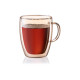 ARDESTO Double wall borosilicate glass mug set Golden Moon, 270 ml, 2 pcs, with handles (AR2627BGR)