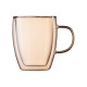 ARDESTO Double wall borosilicate glass mug set Golden Moon, 270 ml, 2 pcs, with handles (AR2627BGR)