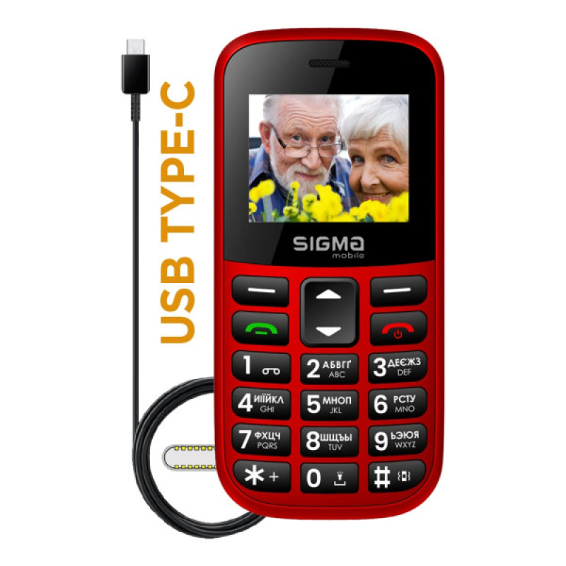 Мобильный телефон Sigma Comfort 50 EASY TYPE-C Red (4827798585221)